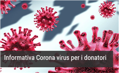 Informativa Corona virus per i donatori 23 febbraio 2020